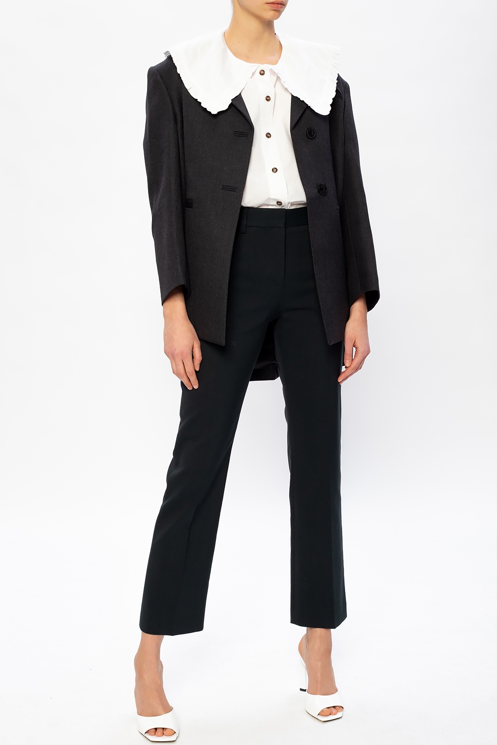 Ganni Wool-trimmed blazer